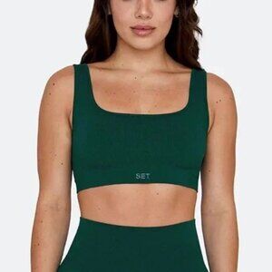 NWOT! SET ACTIVE Sculptflex Box Cut Sports Bra in Mojito Green